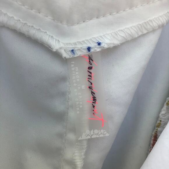 Free People Movement Pants Embroidered Patch Baggy Straight Leg Cinch Cuff M - Picture 3 of 14